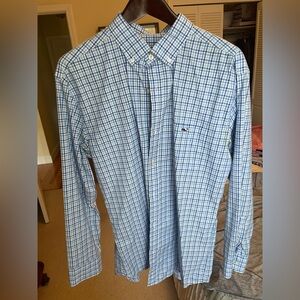 Vineyard Vines Blue and White Plaid Button Down Shirt